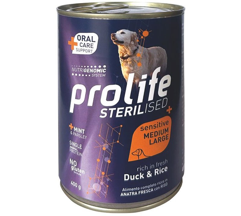 Prolife Sterilised Anatra e Riso 400g umido cane sensitive