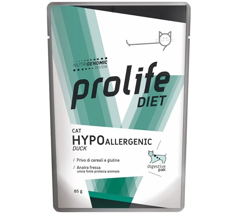 Prolife diet cat Hypoallergenic Anatra dieta umido gatto