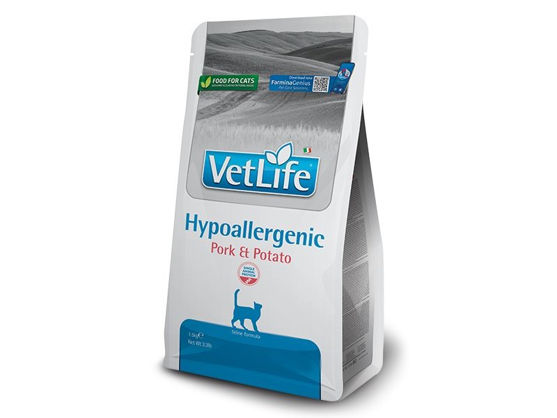 Vet Life Farmina Hypoallergenic Pork and Potato crocchette gatto