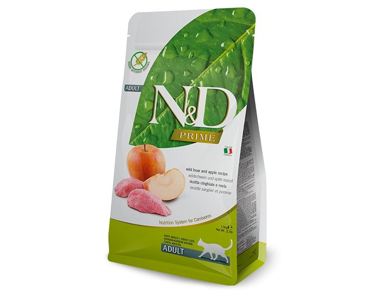 N&D Prime Adult Cat Cinghiale e Mela Grain Free crocchette gatto
