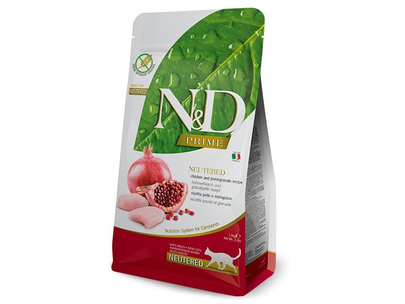 N&D Prime Nutered Pollo e Melograno Grain Free crocchette gatto
