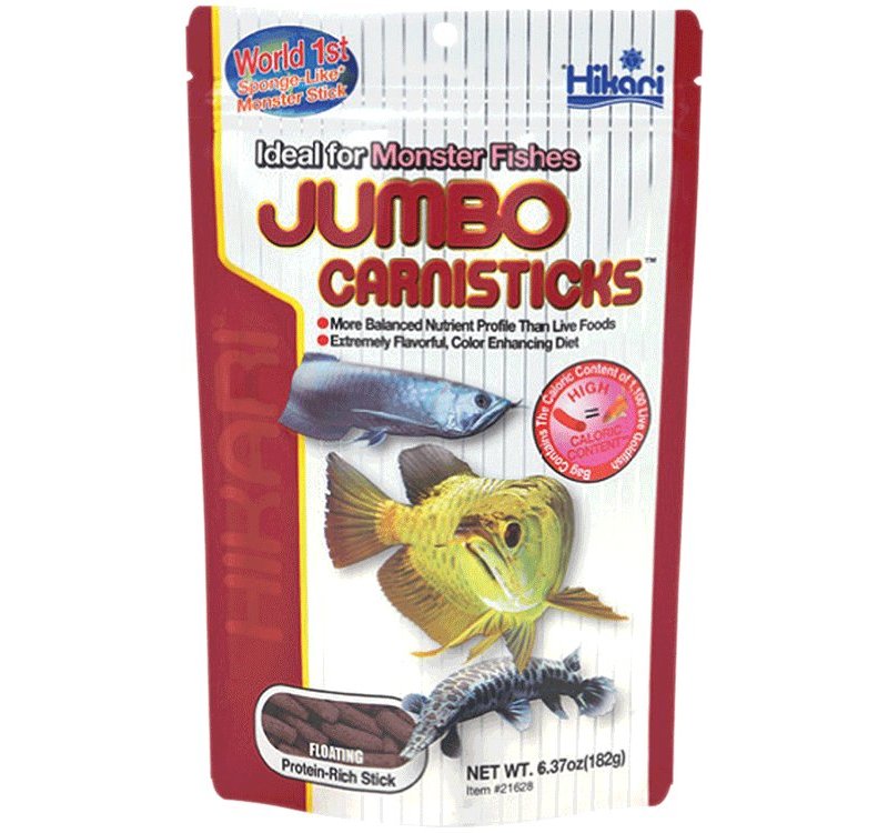 Hikari Tropical Jumbo Carnisticks 182g stick galleggianti per pesci carnivori grandi