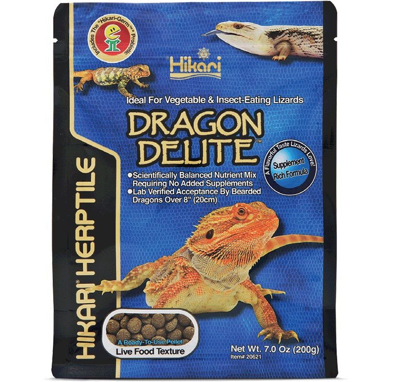 Hikari Reptile Dragon Delite 200 Gr pellet morbidi per draghi barbuti onnivori