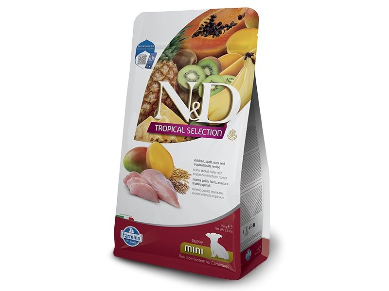 N&D Tropical Puppy Mini Pollo crocchette cane con frutta tropicale