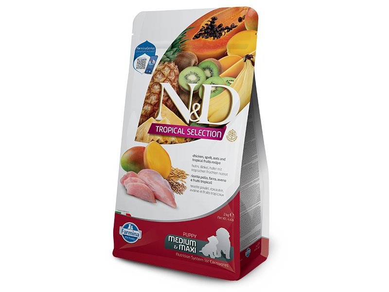 N&D Tropical Puppy Pollo Medium Maxi crocchette cane con frutta tropicale