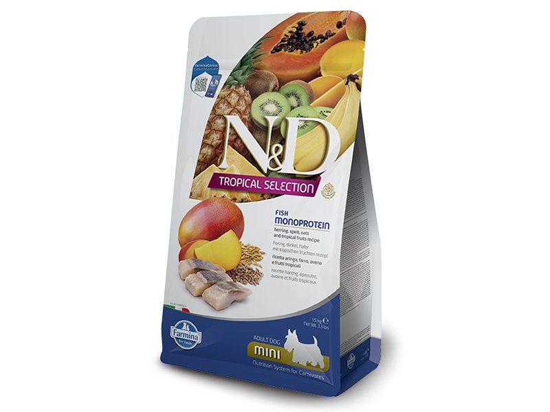 N&D Tropical Adult Mini Aringa crocchette cane con frutta tropicale