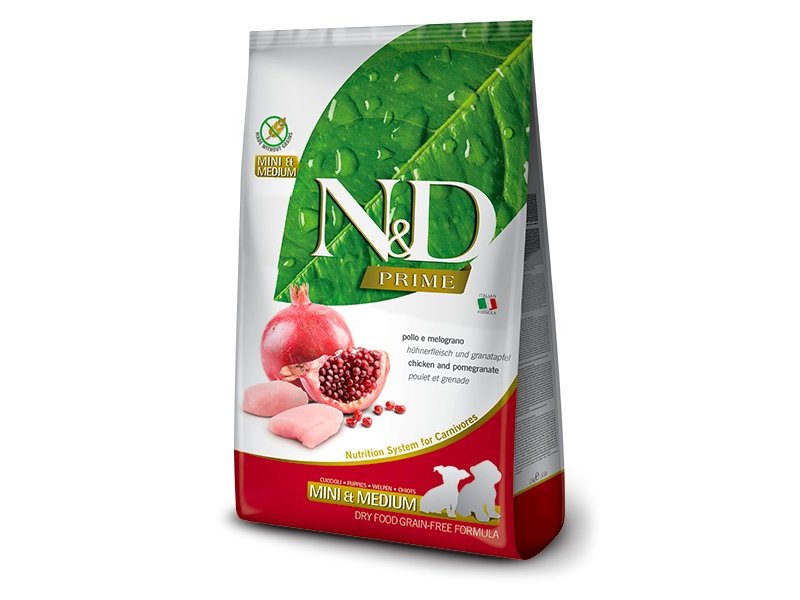 N&D Prime Puppy Mini e Medium Pollo e Melograno 7kg grain free crocchette cucciolo