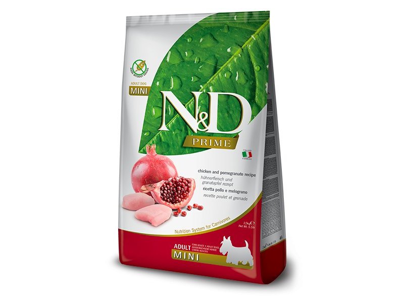 N&D Prime Adult Mini Pollo e Melograno grain free crocchette cane