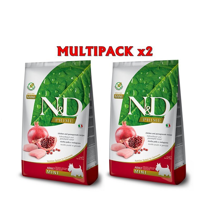 N&D Prime Adult Mini Pollo e Melograno grain free crocchette cane