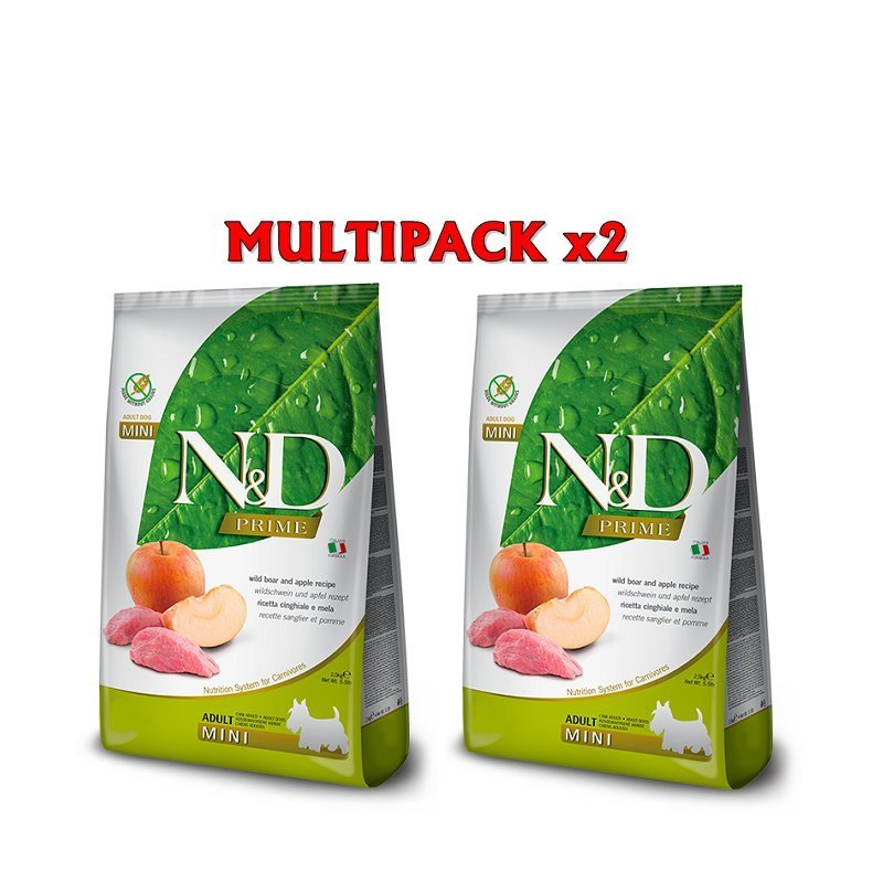 N&D Prime Adult Mini Cinghiale e Mela grain free crocchette cane