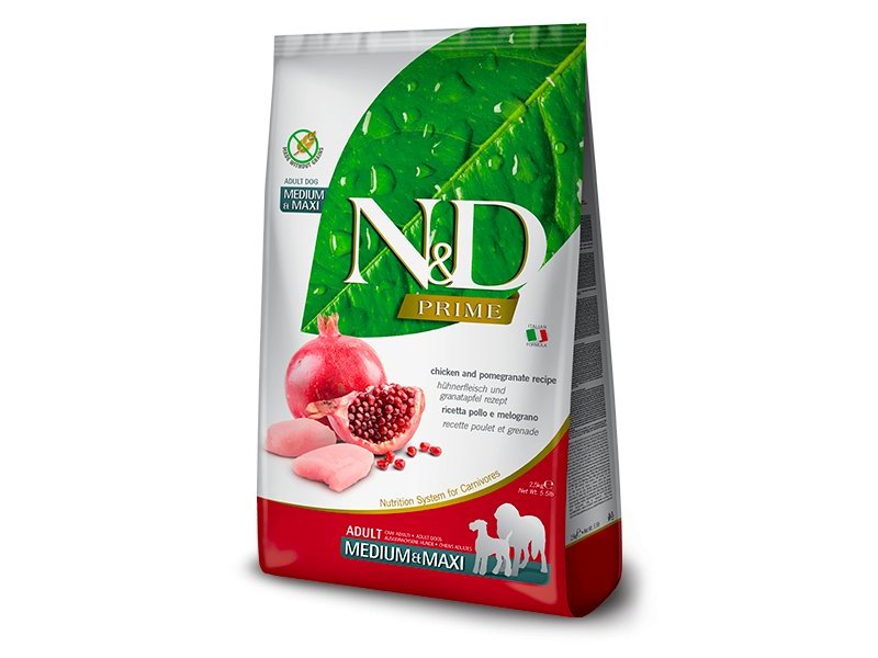 N&D Prime Adult Pollo e Melograno Medium Maxi grain free crocchette cane
