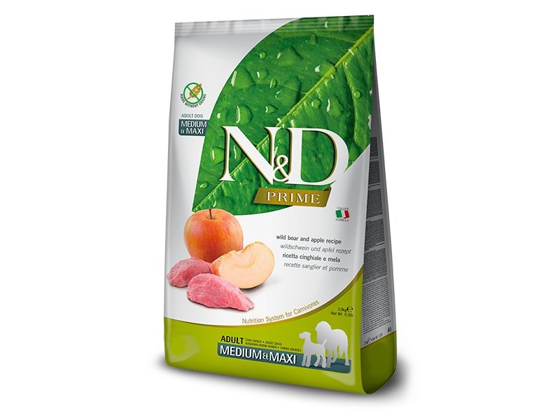 N&D Prime Adult Cinghiale e Mela Medium Maxi grain free crocchette cane