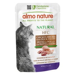 Almo Nature HFC Natural Petto di Pollo e Filetto d'Anatra 55g busta gatto