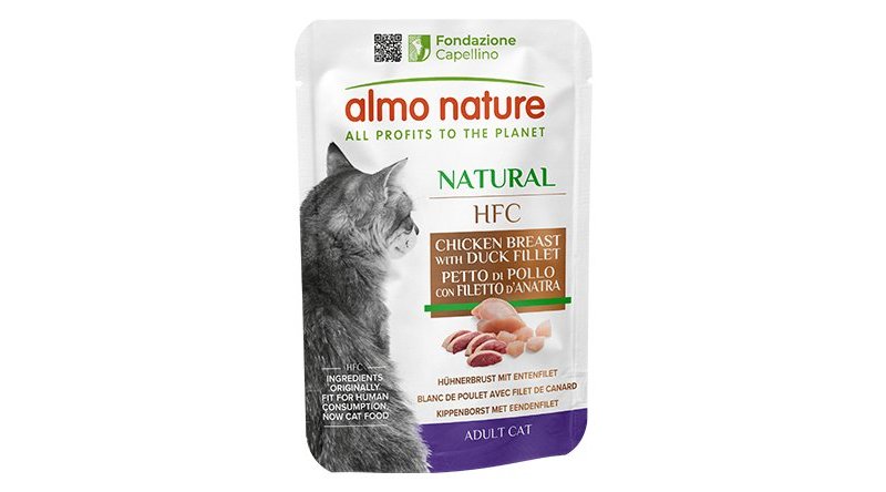 Almo Nature HFC Natural Petto di Pollo e Filetto d'Anatra 55g busta gatto