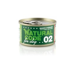 Natural Code 02 Manzo e verdure 90g umido cane