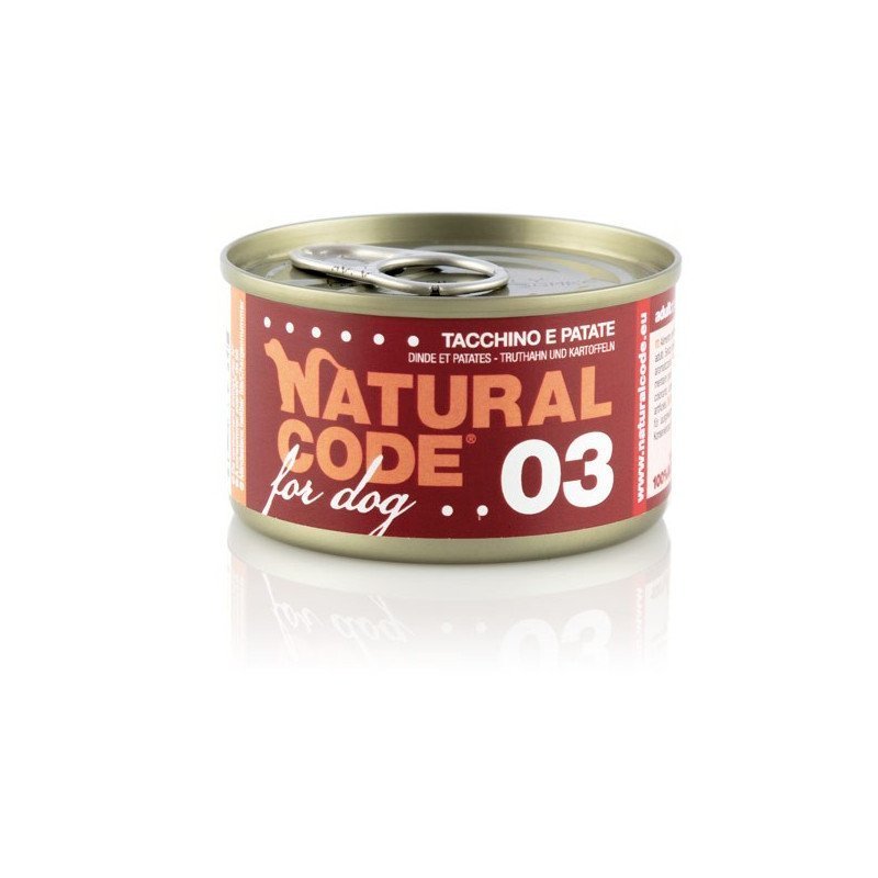 Natural Code 03 Tacchino e patate 90g umido cane