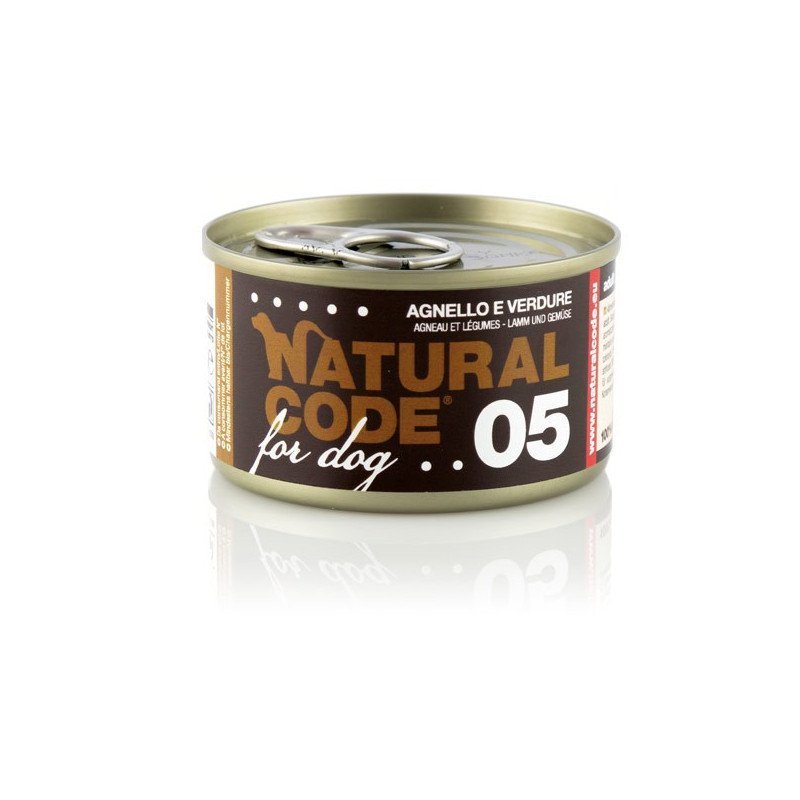 Natural Code 05 Agnello e verdure 90g umido cane