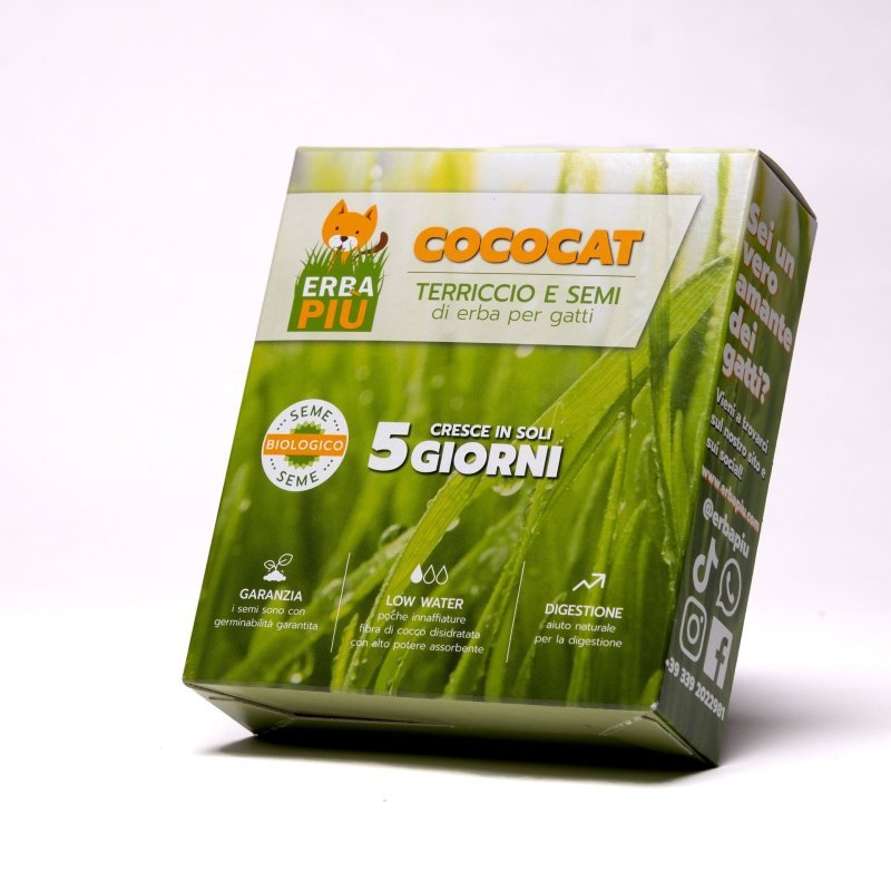 ERBAPIÚ Cococat Terriccio e semi di erba per gatti