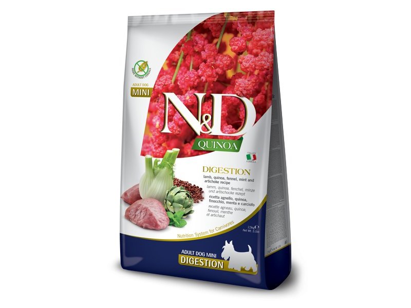 N&D Adult Mini Agnello e Quinoa  Digestion grain free crocchette cane