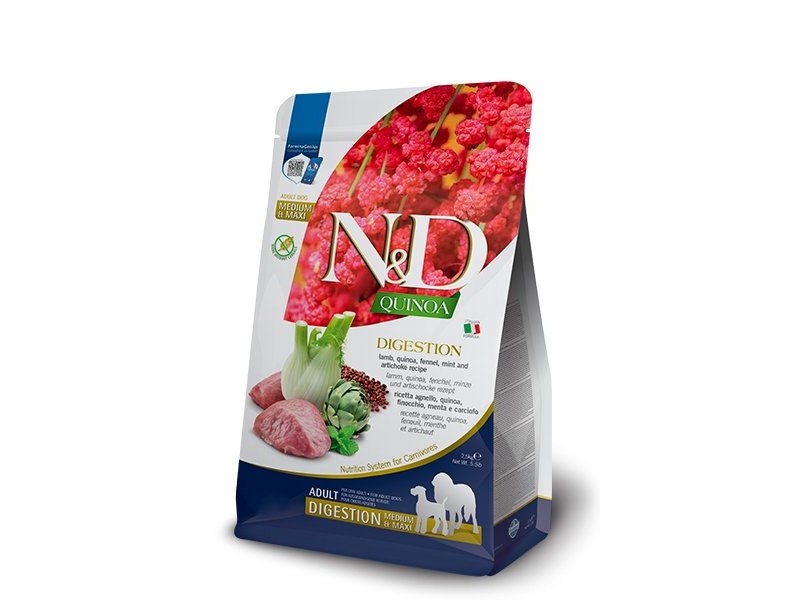 N&D Adult Agnello e Quinoa Digestion Medium Maxi grain free crocchette cane
