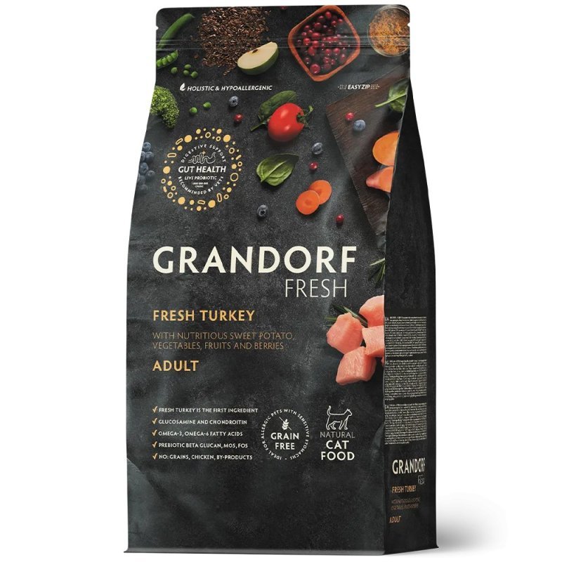 Grandorf Fresh Tacchino con Patata Dolce Adult 2kg grain free gatto