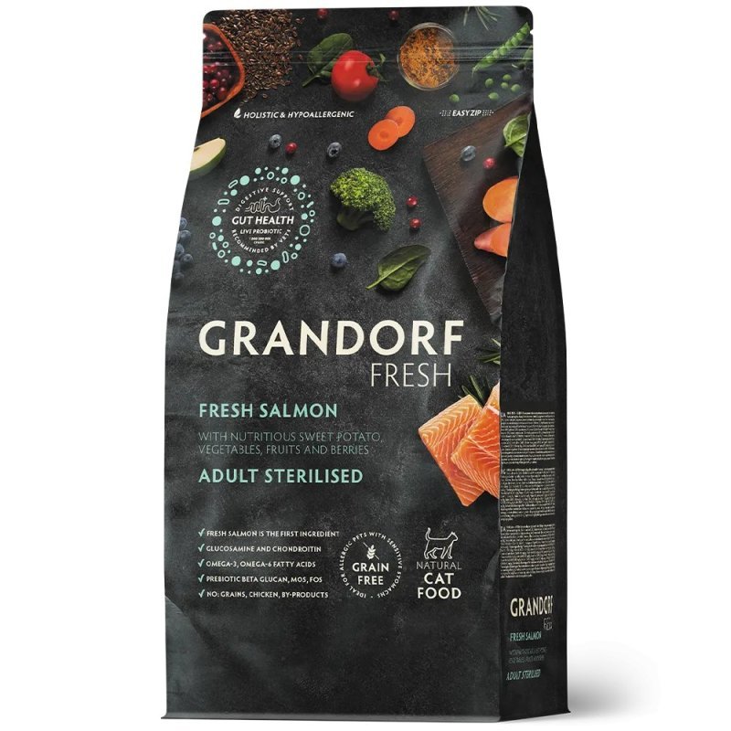 Grandorf Fresh Salmone con Patata Dolce Sterilizzato 2kg grain free gatto
