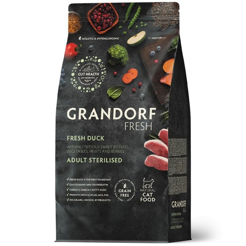 Grandorf Fresh Anatra con Patata Dolce Sterilizzato 2kg grain free gatto