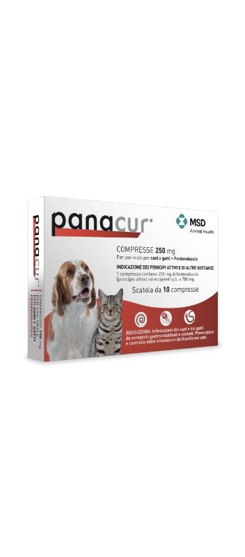 Panacur 250 mg 10 compresse antiparassitario per cani e gatti