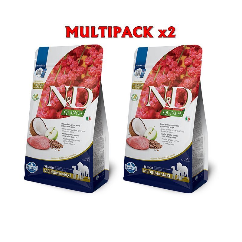 N&D Adult Senior Agnello e Quinoa Medium Maxi grain free crocchette cane