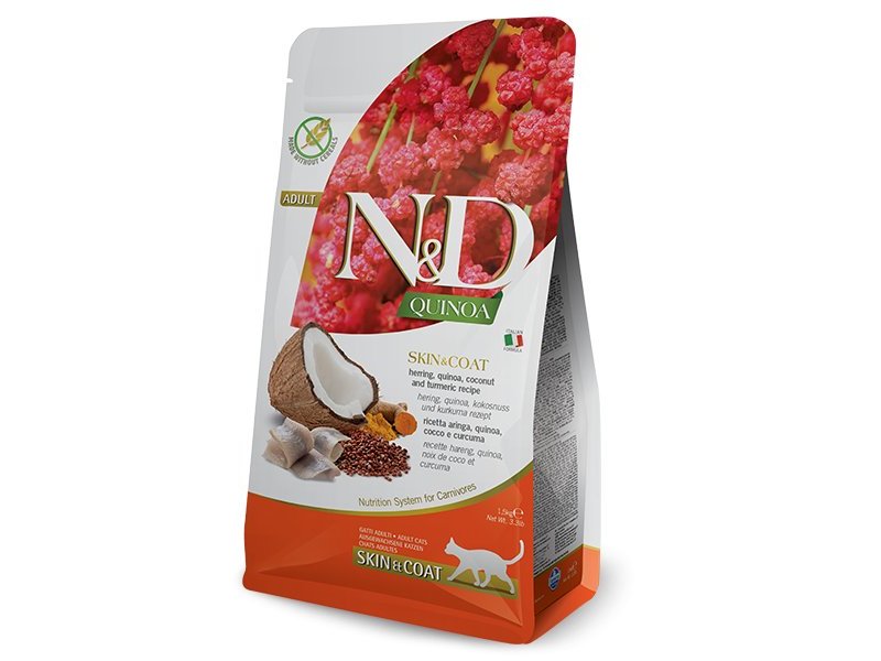 N&D Skin & Coat Aringa e Quinoa Grain Free crocchette gatto