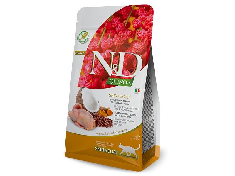N&D Skin & Coat Quaglia e Quinoa Grain Free crocchette gatto