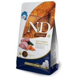 N&D Brown Coat Puppy Agnello Medium Maxi crocchette per cane con manto scuro