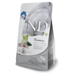 N&D White Coat Adult Spigola Medium Maxi crocchette per cane con manto bianco