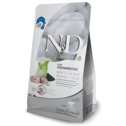 N&D White Coat Puppy Mini Spigola crocchette per cucciolo con manto bianco
