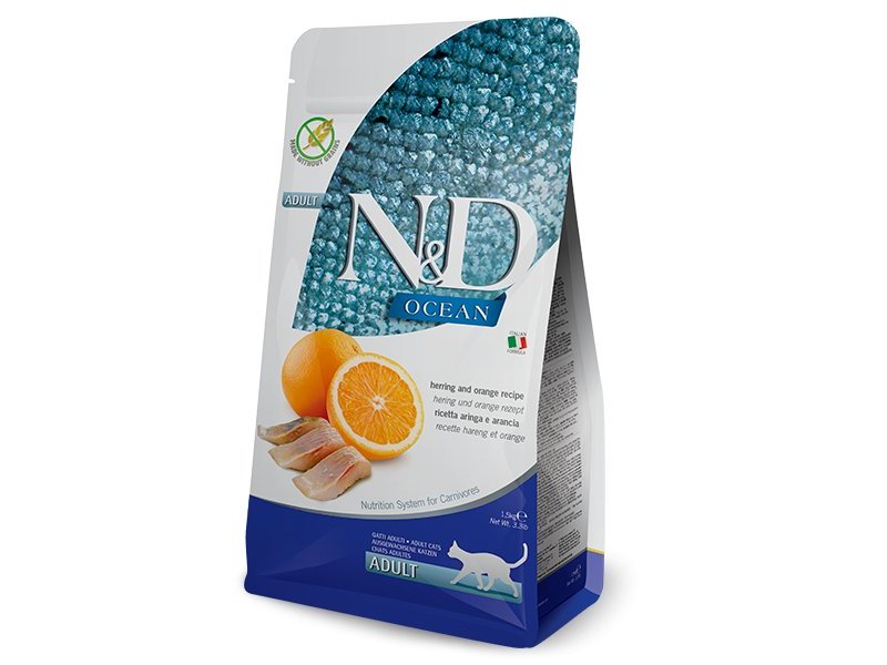 N&D Adult Cat Aringa e Arancia Grain Free crocchette gatto