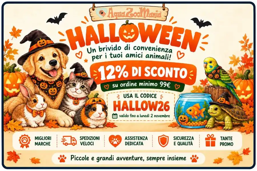 Promo Halloween AquaZooMania - Sconto 12% con codice HALLOW26